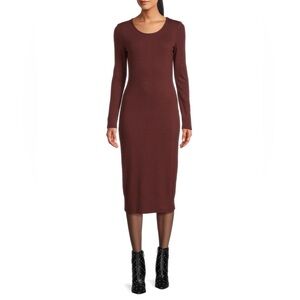 Marine Layer Rich Maroon Long Sleeve Dress